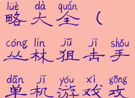 丛林狙击手单机游戏攻略大全(丛林狙击手单机游戏攻略大全图解)