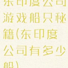 东印度公司游戏船只秘籍(东印度公司有多少船)