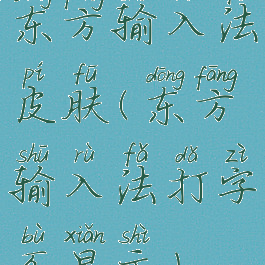 东方输入法皮肤(东方输入法打字不显示)