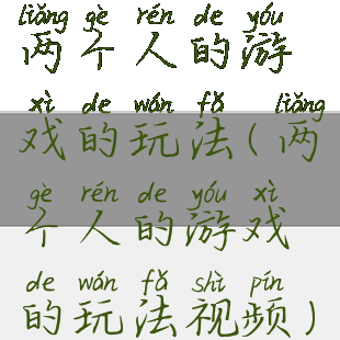 两个人的游戏的玩法(两个人的游戏的玩法视频)