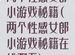 两个性感女郎小游戏秘籍(两个性感女郎小游戏秘籍在线观看)