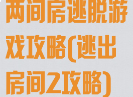 两间房逃脱游戏攻略(逃出房间2攻略)