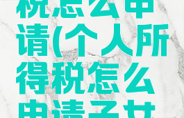 个人所得税怎么申请(个人所得税怎么申请子女教育减免)