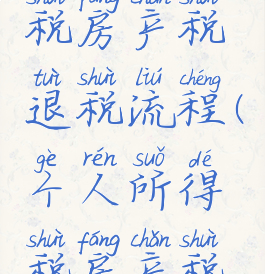个人所得税房产税退税流程(个人所得税房产税怎么退)