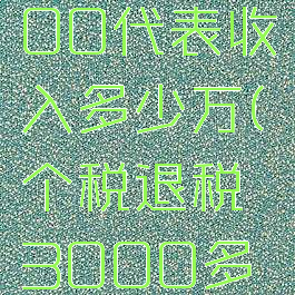 个人所得税退税3000代表收入多少万(个税退税3000多一般收入在多少)