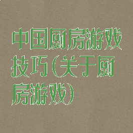 中国厨房游戏技巧(关于厨房游戏)