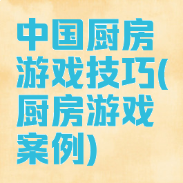 中国厨房游戏技巧(厨房游戏案例)