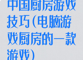 中国厨房游戏技巧(电脑游戏厨房的一款游戏)