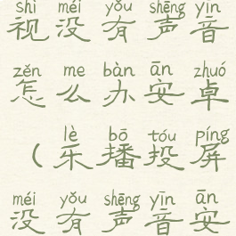 乐播投屏电视没有声音怎么办安卓(乐播投屏没有声音安卓)