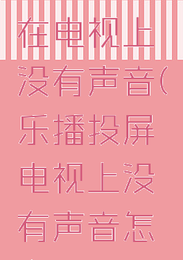 乐播投屏在电视上没有声音(乐播投屏电视上没有声音怎么设置)