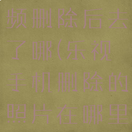 乐视手机视频删除后去了哪(乐视手机删除的照片在哪里)