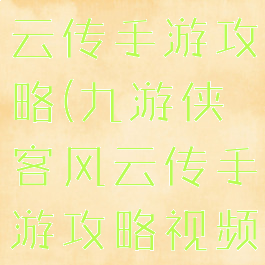 九游侠客风云传手游攻略(九游侠客风云传手游攻略视频)