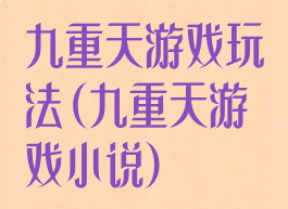 九重天游戏玩法(九重天游戏小说)