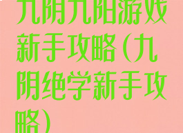 九阴九阳游戏新手攻略(九阴绝学新手攻略)