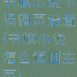书旗小说下滑翻页设置(书旗小说怎么返回主页)