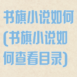 书旗小说如何(书旗小说如何查看目录)