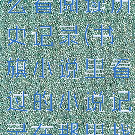 书旗小说怎么看阅读历史记录(书旗小说里看过的小说记录在那里找)