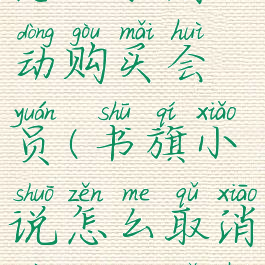 书旗小说怎么取消自动购买会员(书旗小说怎么取消自动购买会员模式)