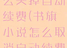 书旗小说怎么关掉自动续费(书旗小说怎么取消自动续费功能)