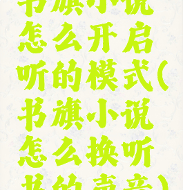 书旗小说怎么开启听的模式(书旗小说怎么换听书的声音)