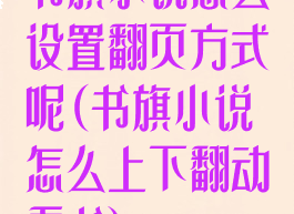 书旗小说怎么设置翻页方式呢(书旗小说怎么上下翻动看书)