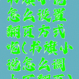 书旗小说怎么设置翻页方式呢(书旗小说怎么调上下翻页)