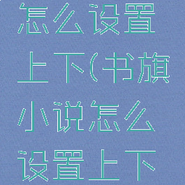 书旗小说怎么设置上下(书旗小说怎么设置上下翻页)