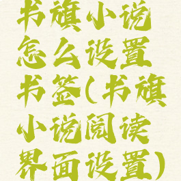 书旗小说怎么设置书签(书旗小说阅读界面设置)