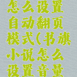 书旗小说怎么设置自动翻页模式(书旗小说怎么设置音量键翻页)