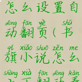 书旗小说怎么设置自动翻页(书旗小说怎么上下翻动看书)