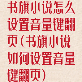 书旗小说怎么设置音量键翻页(书旗小说如何设置音量键翻页)