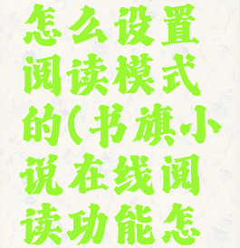 书旗小说怎么设置阅读模式的(书旗小说在线阅读功能怎么设置)