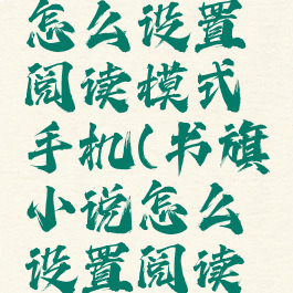 书旗小说怎么设置阅读模式手机(书旗小说怎么设置阅读模式手机)