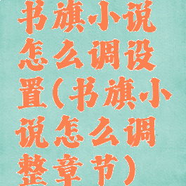 书旗小说怎么调设置(书旗小说怎么调整章节)