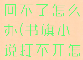 书旗小说返回不了怎么办(书旗小说打不开怎么回事)