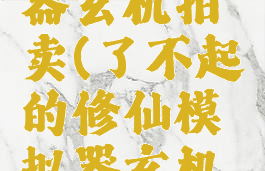 了不起的修仙模拟器玄机拍卖(了不起的修仙模拟器玄机拍卖描述球形橙色)