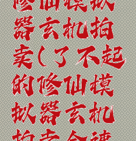 了不起的修仙模拟器玄机拍卖(了不起的修仙模拟器玄机拍卖金速度)