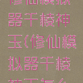 了不起的修仙模拟器千棱神玉(修仙模拟器千棱神玉怎么用)