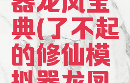 了不起的修仙模拟器龙凤宝典(了不起的修仙模拟器龙凤宝典什么境界)