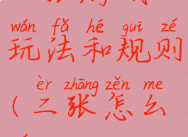 二张游戏玩法和规则(二张怎么玩)