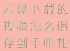 云盘下载(云盘下载的视频怎么保存到手机相册)