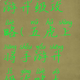 五虎上将手游升级攻略(五虎上将手游升级攻略大全)