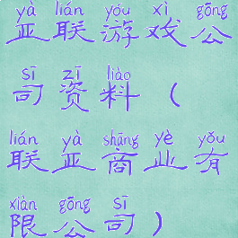 亚联游戏公司资料(联亚商业有限公司)