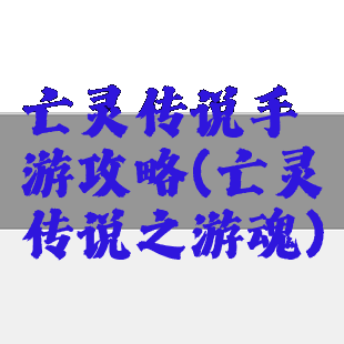亡灵传说手游攻略(亡灵传说之游魂)