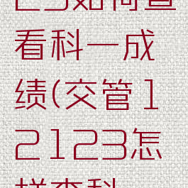 交管12123如何查看科一成绩(交管12123怎样查科一成绩)