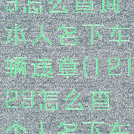 交管12123怎么查询本人名下车辆违章(12123怎么查个人名下车辆)