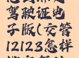 交管12123怎么绑定驾驶证电子版(交管12123怎样绑定驾驶证)