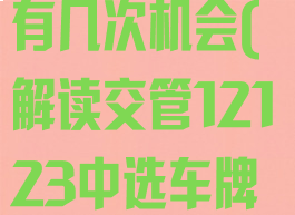 交管12123怎么选车牌号有几次机会(解读交管12123中选车牌号的具体操作方法)