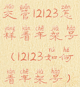 交管12123怎样看车架号(12123如何看车架号)