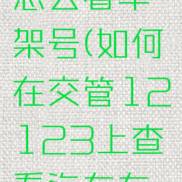 交管123怎么看车架号(如何在交管12123上查看汽车车架号)